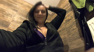 Ripped Pantyhose Pee Fetish - Blue Lingerie, Close-up Pussy Pee and Toilet Mess