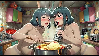 Funny Women Cooking, Ai Animation