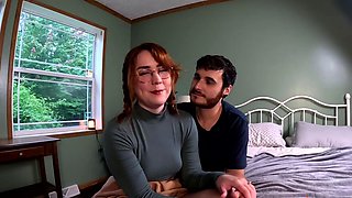 Pigtailed redhead gets tight wet pussy licked and fucked