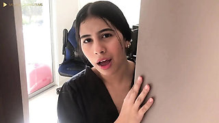 Neighbor Wife Vayolet Gives Blowjob For Sugar - Big Ass Latina Teen Rough POV Sex