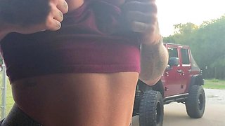 Busty brunette anal solo masturbation