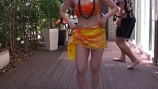 Outdoor anal solo and masturbating blonde