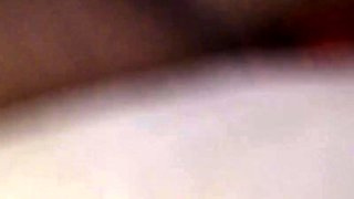 Busty curly brunette with big boobs fucks on couch