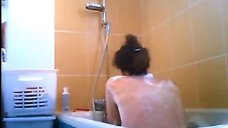 peeping at showering beautiful stepmom