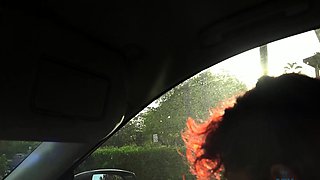 Amateur redhead fully nude on bed and masturbating