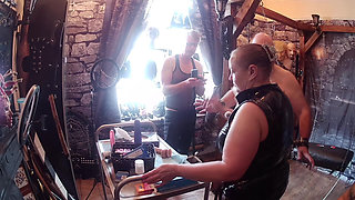 Part 1: Domina Satana & Lanista Bear Teaching Pegging Video with the Izars
