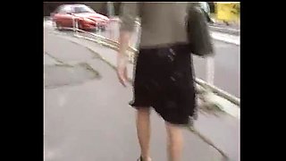 German Cutie Peeing in Public Outdoor Space