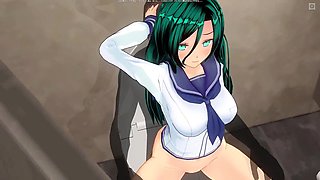 3D Hentai Caught a Couple Having Sex in the Toilet