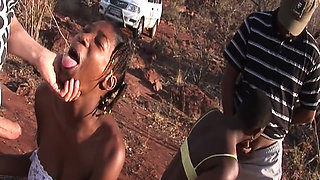 Two Mature African Beauties Drain Hard Cocks Outdoors