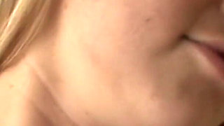 Cute lesbian couple kisses each other on the tits before cutie eats pussy