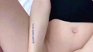 Sweet beauty masturbating on webcam close up