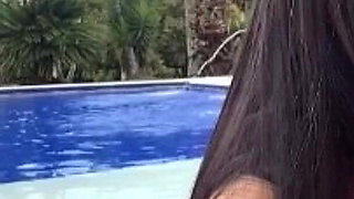 Giving a Blowjob to My Best Friend at the Pool. I Make Him Cum a Lot!