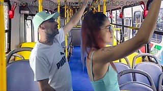 Young student groped and rubbed on public bus - Real orgasm caught on camera!