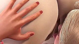 Lesbian Pussy Licking Blonde With Brunette Hot Scene 3D Animation