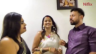 A man fucked his neighbour two desi housewives together in their house
