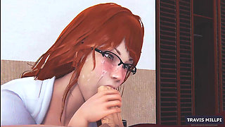 MILF Stepmom Struggling Dick with Her Mouth