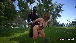 Hot blonde fucks her guide on her vacation PART 2