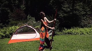 Naughty bimbo kinky masturbation outdoor