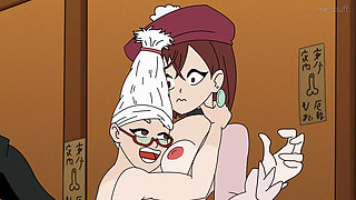 Ken Takakura Okarun fucks Momo Ayase & Seiko Ayase - Dan Da Dan threesome hentai video Meltpuff