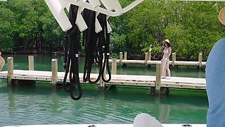 Inked girl cannot wait to take his dick on a boat too