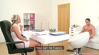 New Female Agents First Casting: Shy Stud Turns Sexual Dynamo (full Video)