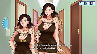 Steamy training session with my big-titted step-aunt-in-law while doing chores