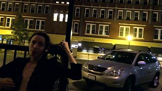 Amateur hottie fucked outdoor in public