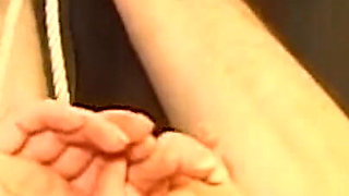 Chained Mature Brunette MILF Endures Nipple Weights and Spanking