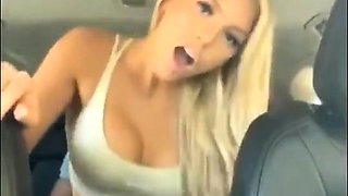 Busty blonde glam babe fucked doggystyle