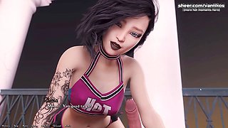 Horny goth college girl gets wild with oral and anal fun in my gameplay moments