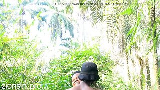 African Teen Fucking in the Bush with Big Black Cock