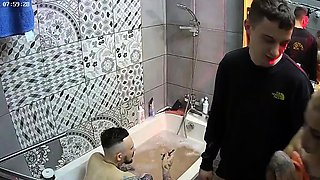 Sexy black amateur caught taking a shower on hidden cam