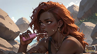 Red-hot, Ebony XXX Porn Featuring the Dark-hued Queen's Waterfall Oral Seduction.