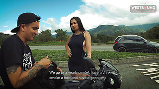 Lia Cooper Has Sex in the Back Seat of a Car with Fillip on the Road