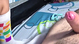 My Neighbor Acts Polite but She's a Real Slut, She Poured Her Breast Milk on My Cock