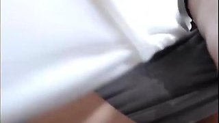 Innocent camgirl fucked to squirt by two toys
