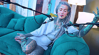 I talk about O - Overcome - ASMR podcast SFW talking goth skinny girl dreadlocks tattoo model inked girl