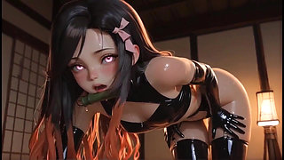Nezuko Kamado Lewd Oiled Tease Compilation Ai Generated