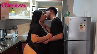 Step Mom Fucks Step Son in Kitchen - Big Tits Latina MILF RiderQueen - What Are You Doing? Fantasy