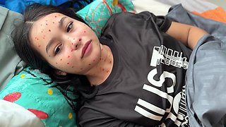 My Stepsister's Slut Pretends to Be Sick and Looks for the Pretext for Me to Fuck Her and Cure Her with My Big Cock.