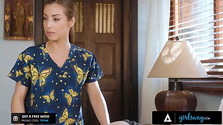 Girlsway - 18yo liz jordan entices her college nurse with a pussy checkup