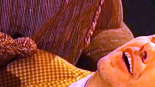 Busty mature woman fucks on couch