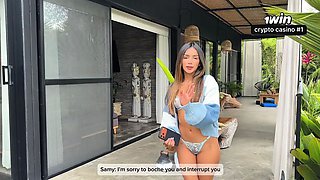 First and last time my gardener cums in my ass! my cuckold husband can't find out