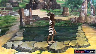 Big ass Thai amateur girlfriend museum visit and fuck at home