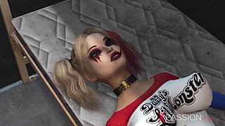 Harley Quinn's extreme deepthroat scene by 3DXPassion