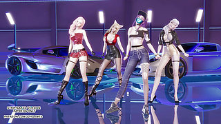 MMD BlackPink - Shut Down Ahri Seraphine Kaisa Evelynn Sexy Kpop Dance League of Legends KDA