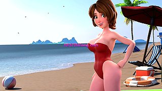 Hot Stepmom Aunt Cass Gets Her Pussy Stuffed in Beach POV