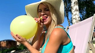KaterinaHartlova Huge Balloon And Huge Boobs And Huge Boom
