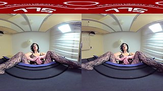 Facesitting; Solo Body Stocking Lace Mature Shaved Pussy
