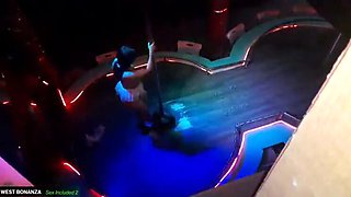 Latina Stripper Pussy Eating in DJ Booth - Old Man Fingers Her Before Pole Dance